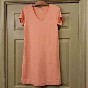 Pure Jill J.Jill peach colored cotton v neck t-shirt dress